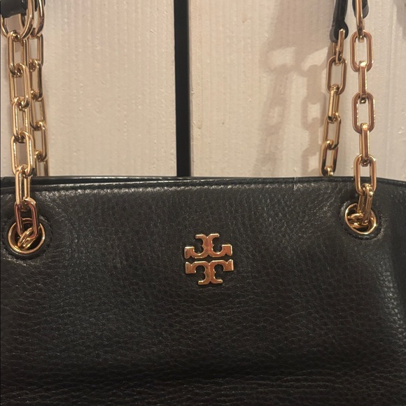 Tory Burch Black Tote with Gold Accents - Picture 3 of 10